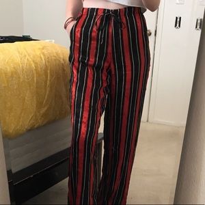 Urban Outfitters Wide-Leg Striped Satin Pants